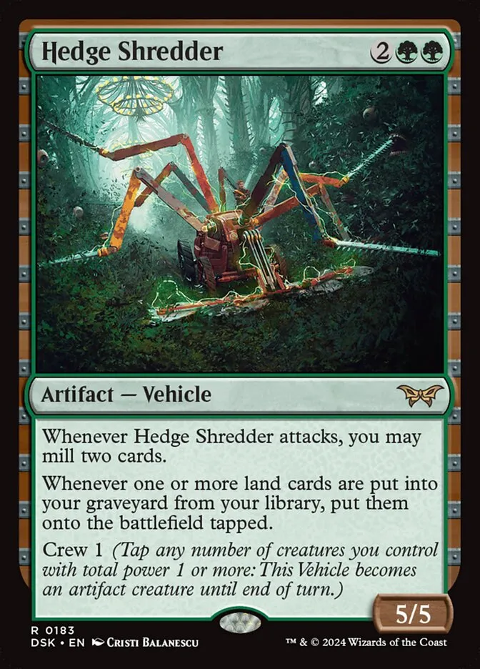 2024 Duskmourn: House of Horror Hedge Shredder #183 rare card image
