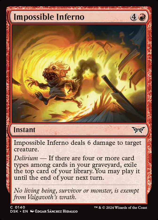 2024 Duskmourn: House of Horror Impossible Inferno #140 common card image