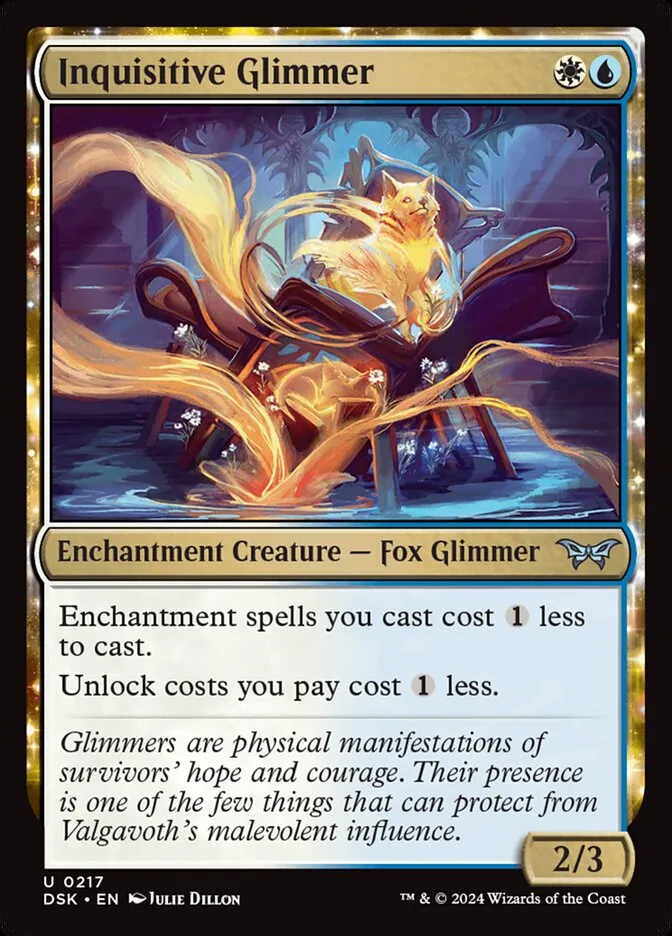 2024 Duskmourn: House of Horror Inquisitive Glimmer #217 uncommon card image