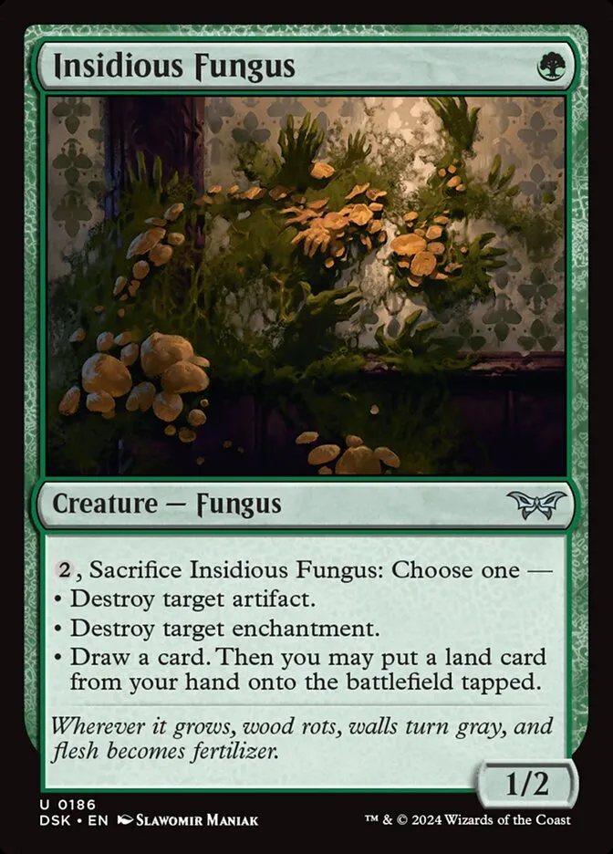 2024 Duskmourn: House of Horror Insidious Fungus #186 uncommon card image