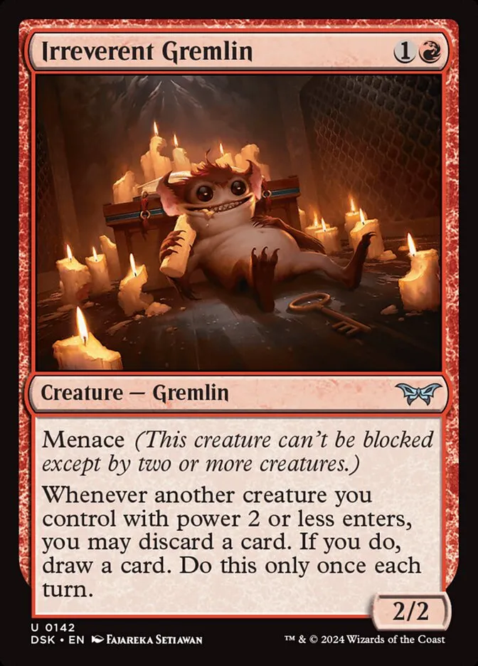 2024 Duskmourn: House of Horror Irreverent Gremlin #142 uncommon card image