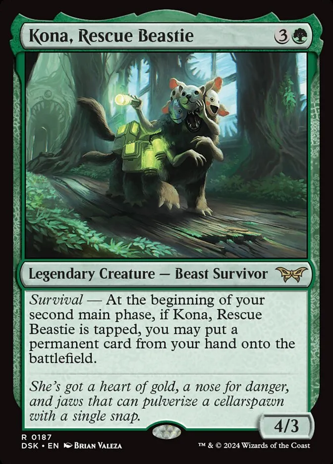 2024 Duskmourn: House of Horror Kona, Rescue Beastie #187 rare card image