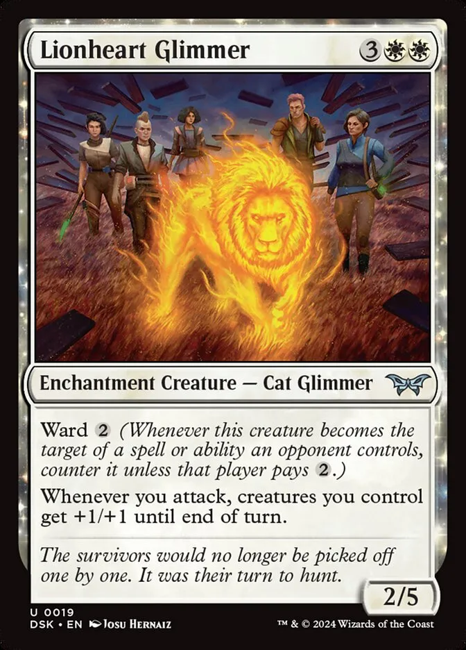 2024 Duskmourn: House of Horror Lionheart Glimmer #19 uncommon card image