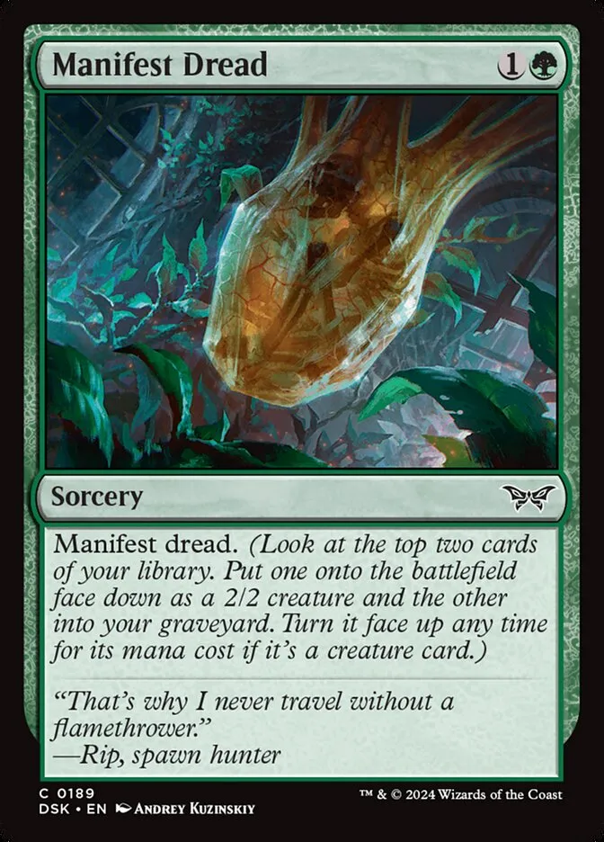 2024 Duskmourn: House of Horror Manifest Dread #189 common card image