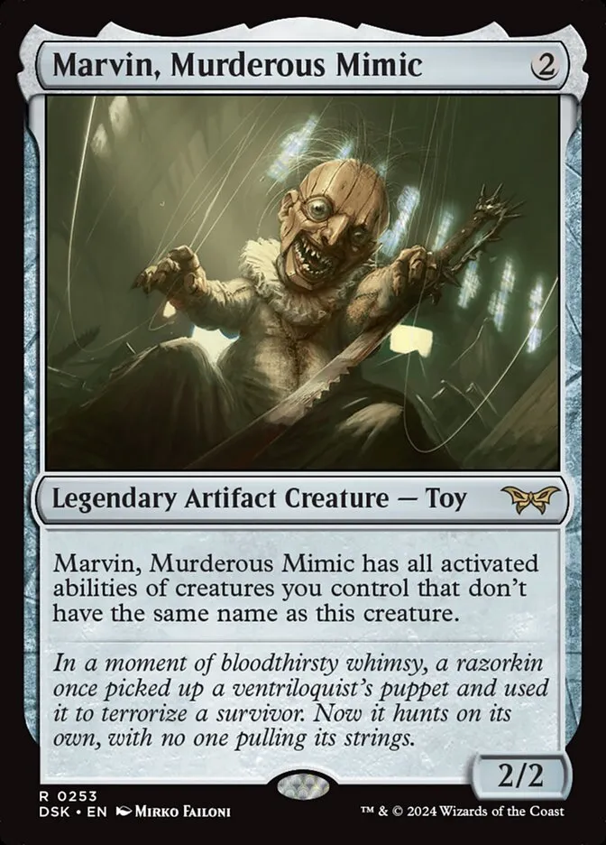 2024 Duskmourn: House of Horror Marvin, Murderous Mimic #253 rare card image