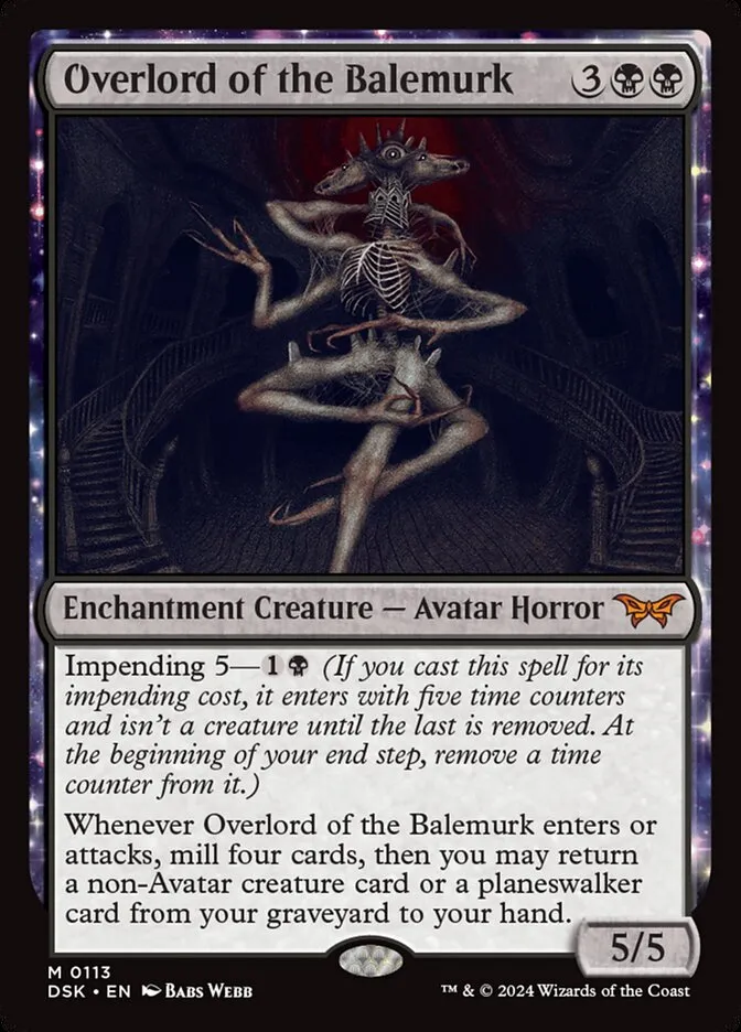 2024 Duskmourn: House of Horror Overlord of the Balemurk #113 mythic card image