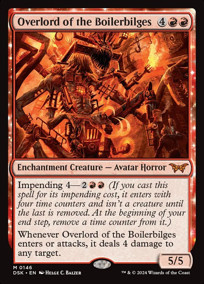 2024 Duskmourn: House of Horror Overlord of the Boilerbilges #146 mythic card image