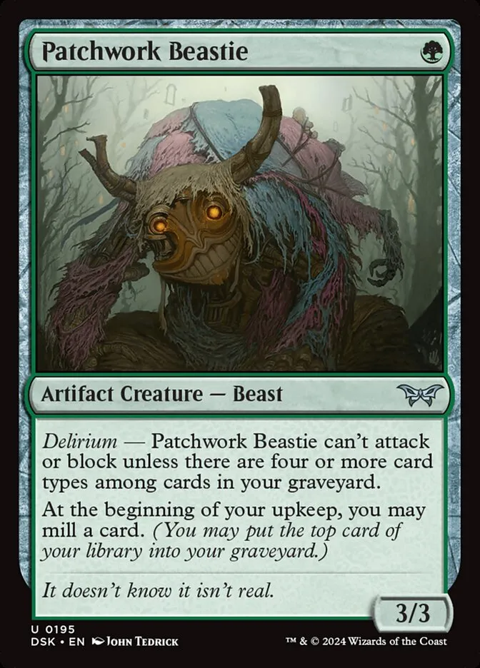 2024 Duskmourn: House of Horror Patchwork Beastie #195 uncommon card image