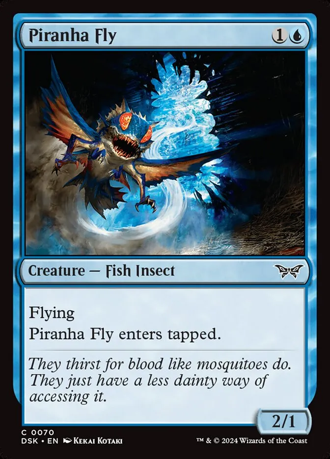2024 Duskmourn: House of Horror Piranha Fly #70 common card image