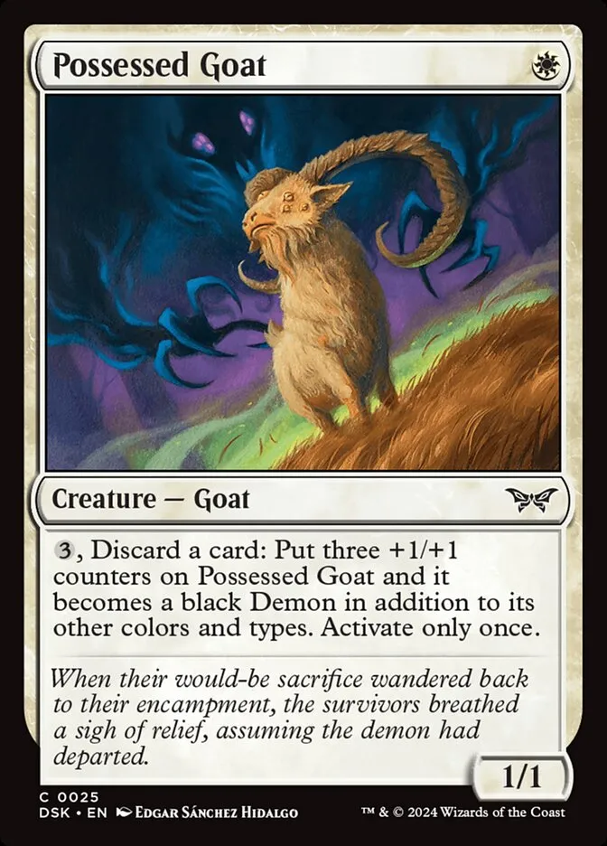 2024 Duskmourn: House of Horror Possessed Goat #25 common card image