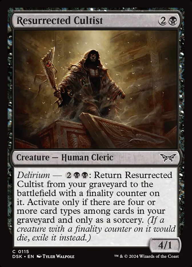 2024 Duskmourn: House of Horror Resurrected Cultist #115 common card image