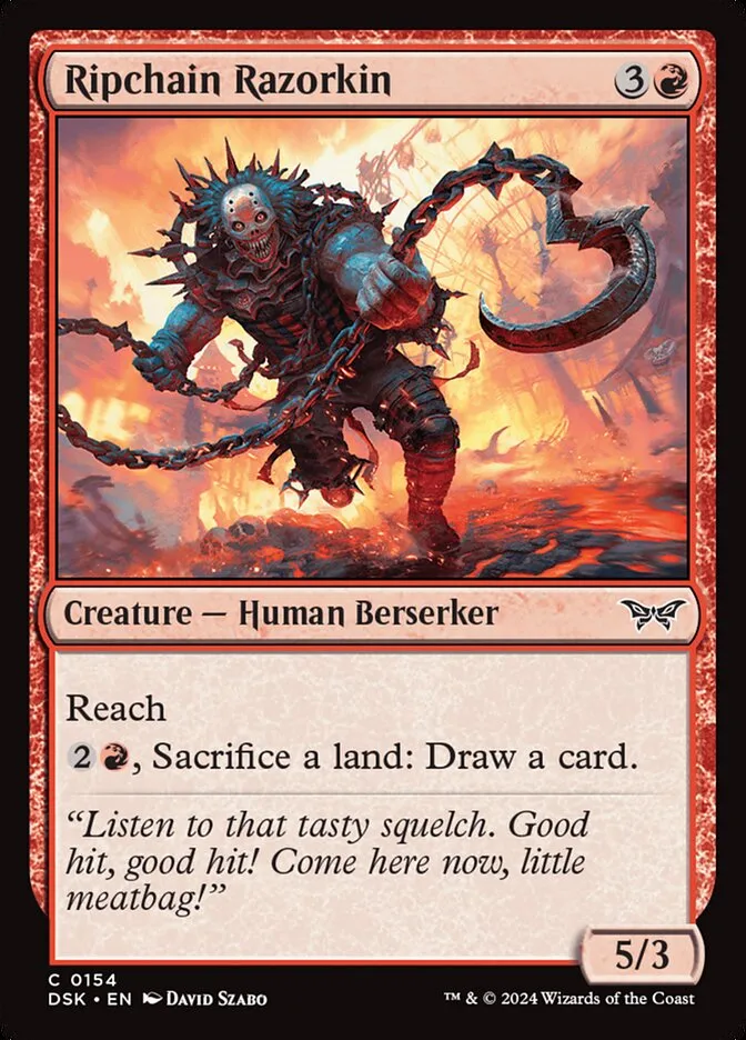 2024 Duskmourn: House of Horror Ripchain Razorkin #154 common card image