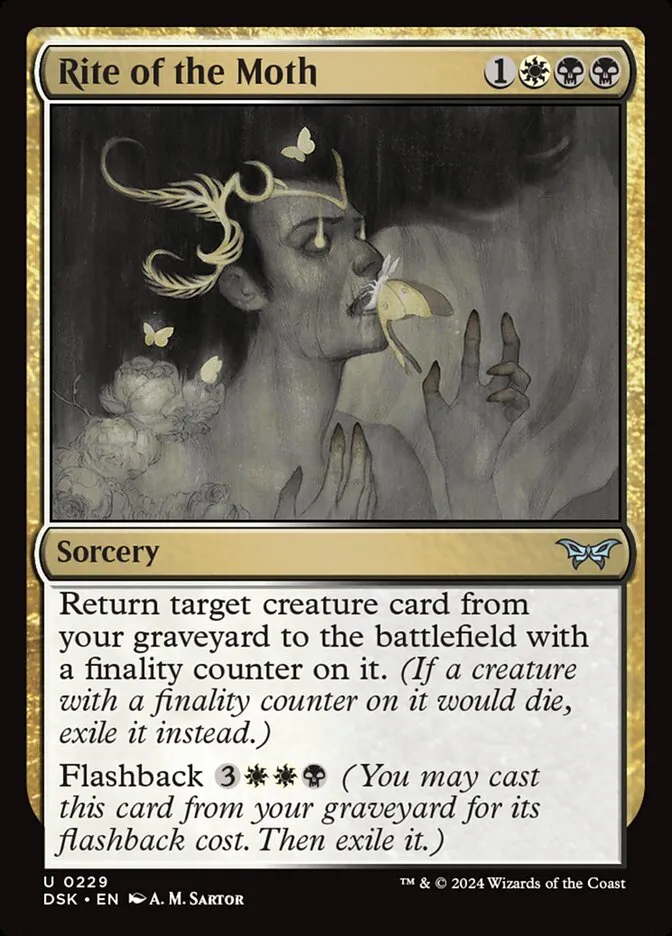 2024 Duskmourn: House of Horror Rite of the Moth #229 uncommon card image