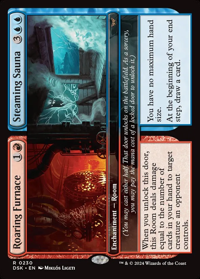2024 Duskmourn: House of Horror Roaring Furnace // Steaming Sauna #230 rare card image