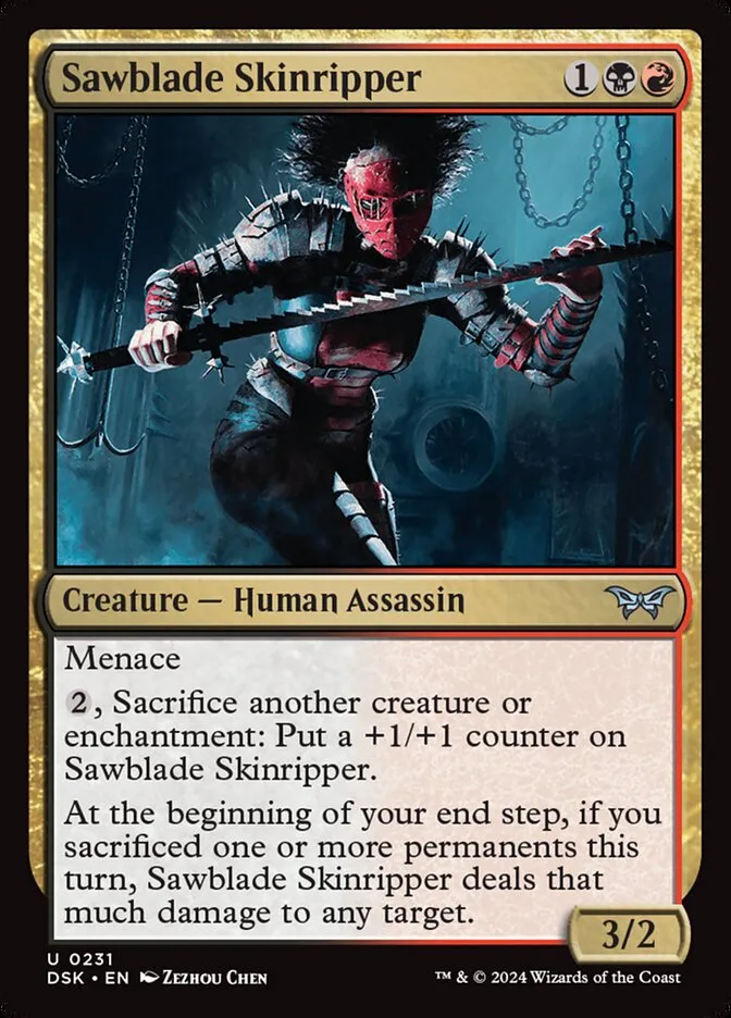 2024 Duskmourn: House of Horror Sawblade Skinripper #231 uncommon card image