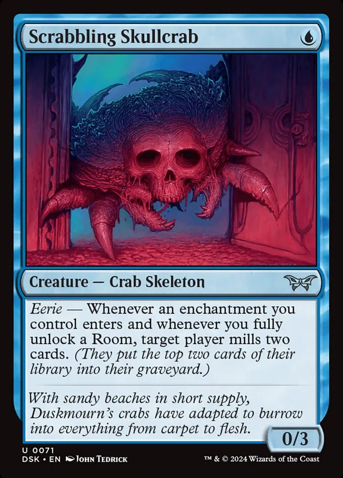 2024 Duskmourn: House of Horror Scrabbling Skullcrab #71 uncommon card image