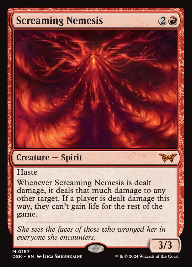 2024 Duskmourn: House of Horror Screaming Nemesis #157 mythic card image