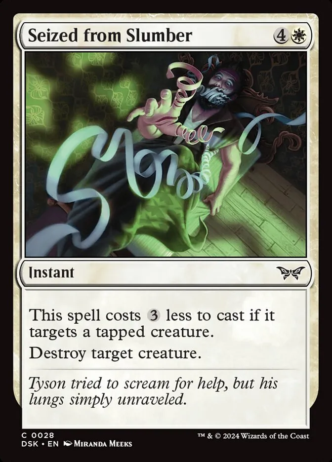 2024 Duskmourn: House of Horror Seized from Slumber #28 common card image