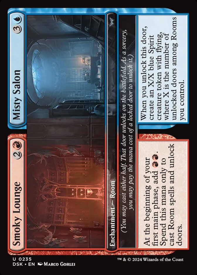 2024 Duskmourn: House of Horror Smoky Lounge // Misty Salon #235 uncommon card image