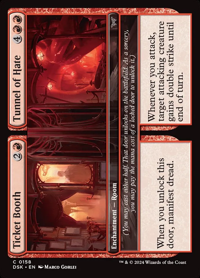 2024 Duskmourn: House of Horror Ticket Booth // Tunnel of Hate #158 common card image