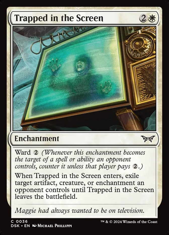 2024 Duskmourn: House of Horror Trapped in the Screen #36 common card image