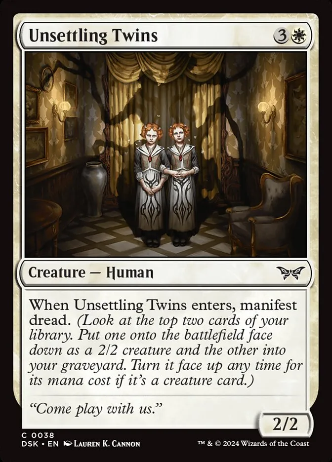 2024 Duskmourn: House of Horror Unsettling Twins #38 common card image