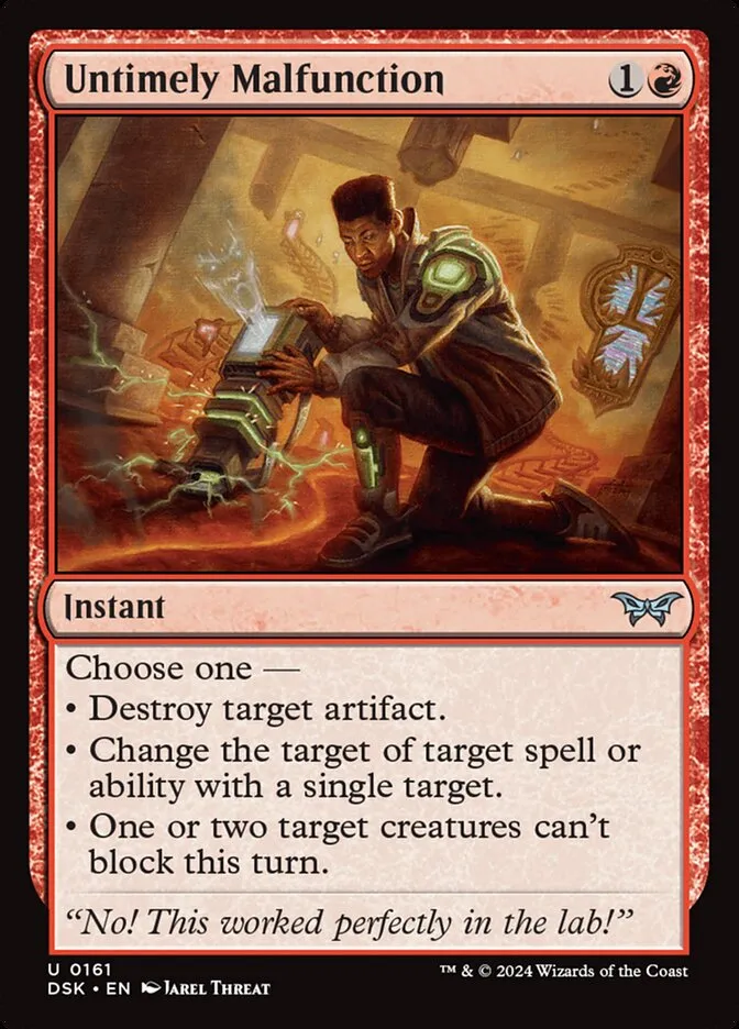 2024 Duskmourn: House of Horror Untimely Malfunction #161 uncommon card image
