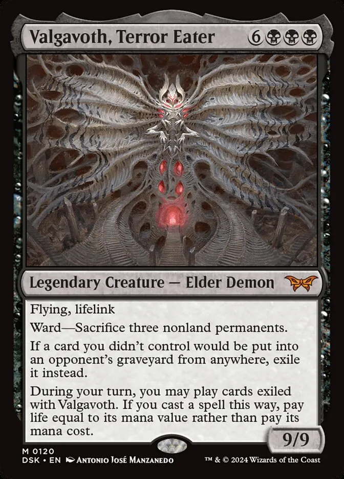 2024 Duskmourn: House of Horror Valgavoth, Terror Eater #120 mythic card image