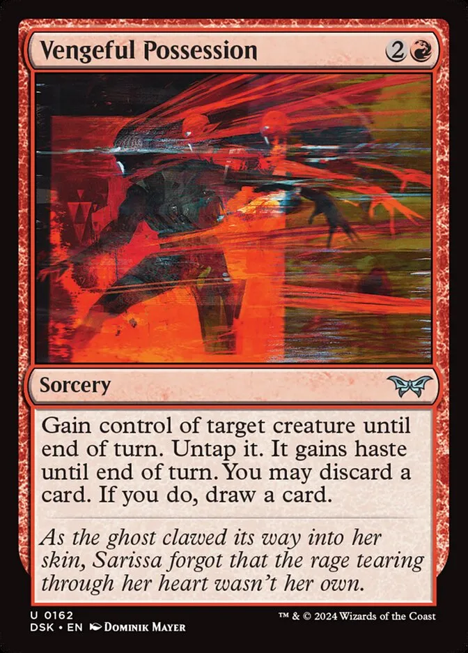 2024 Duskmourn: House of Horror Vengeful Possession #162 uncommon card image