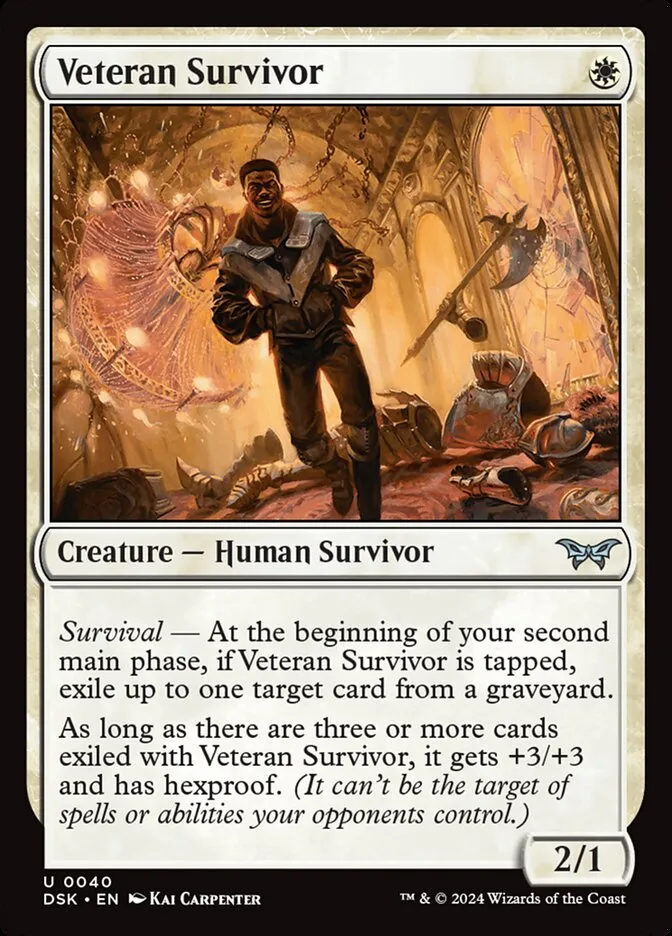 2024 Duskmourn: House of Horror Veteran Survivor #40 uncommon card image