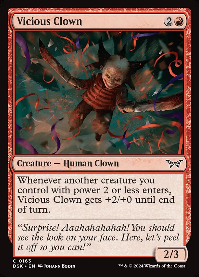 2024 Duskmourn: House of Horror Vicious Clown #163 common card image