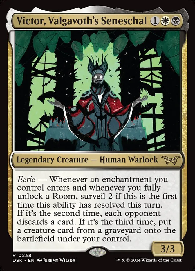2024 Duskmourn: House of Horror Victor, Valgavoth's Seneschal #238 rare card image