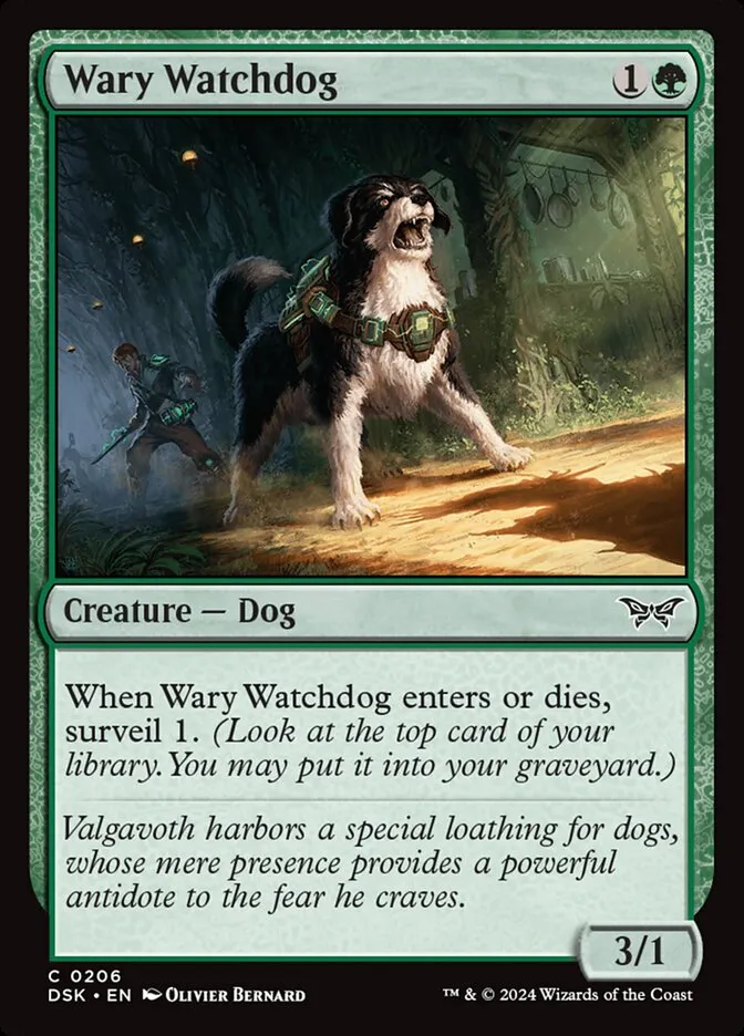 2024 Duskmourn: House of Horror Wary Watchdog #206 common card image