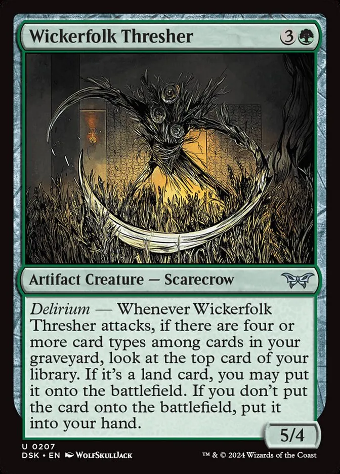 2024 Duskmourn: House of Horror Wickerfolk Thresher #207 uncommon card image