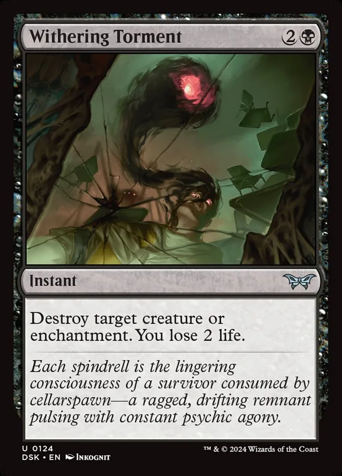 2024 Duskmourn: House of Horror Withering Torment #124 uncommon card image