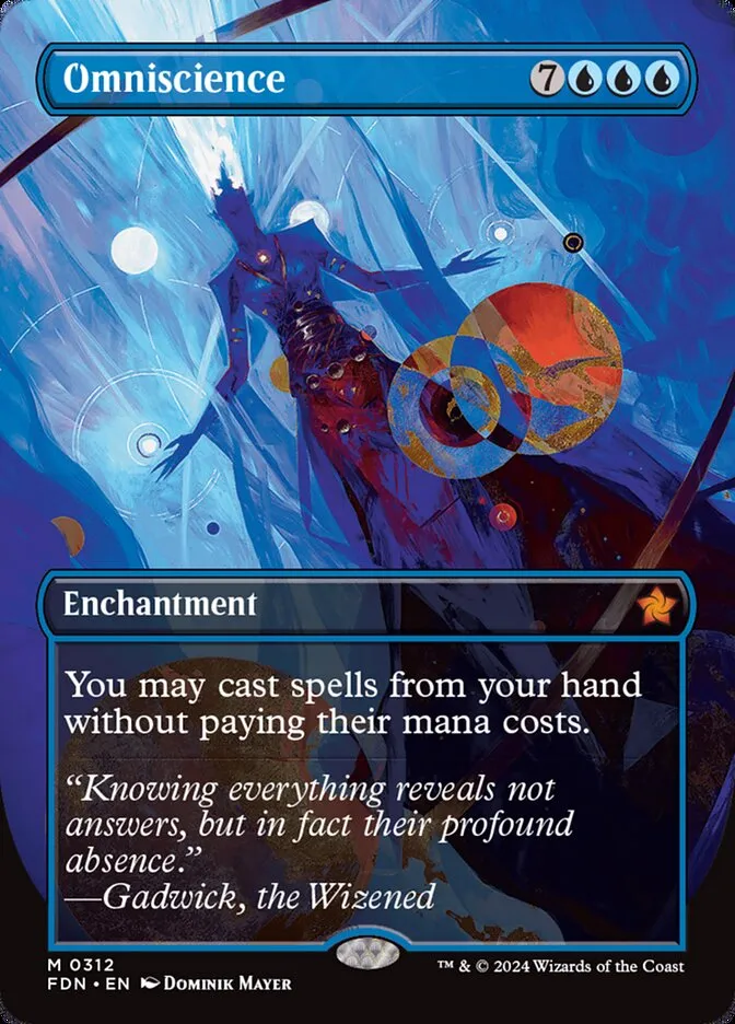 2024 Foundations Omniscience mythic #312 mythic card image