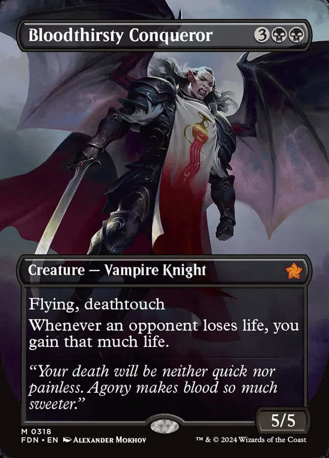 2024 Foundations Bloodthirsty Conqueror mythic #318 mythic card image
