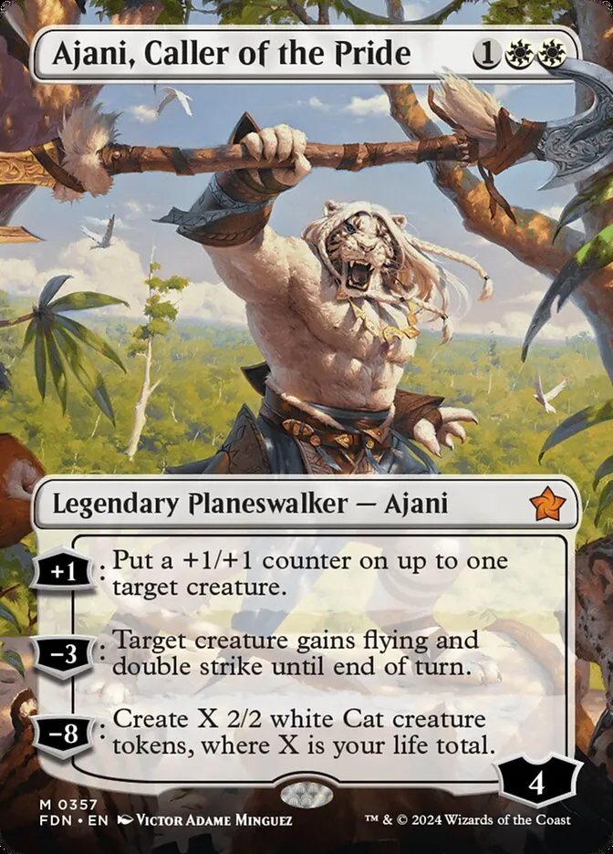 2024 Foundations Ajani, Caller of the Pride mythic #357 mythic card image