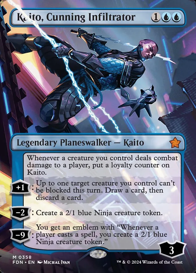 2024 Foundations Kaito, Cunning Infiltrator mythic #358 mythic card image