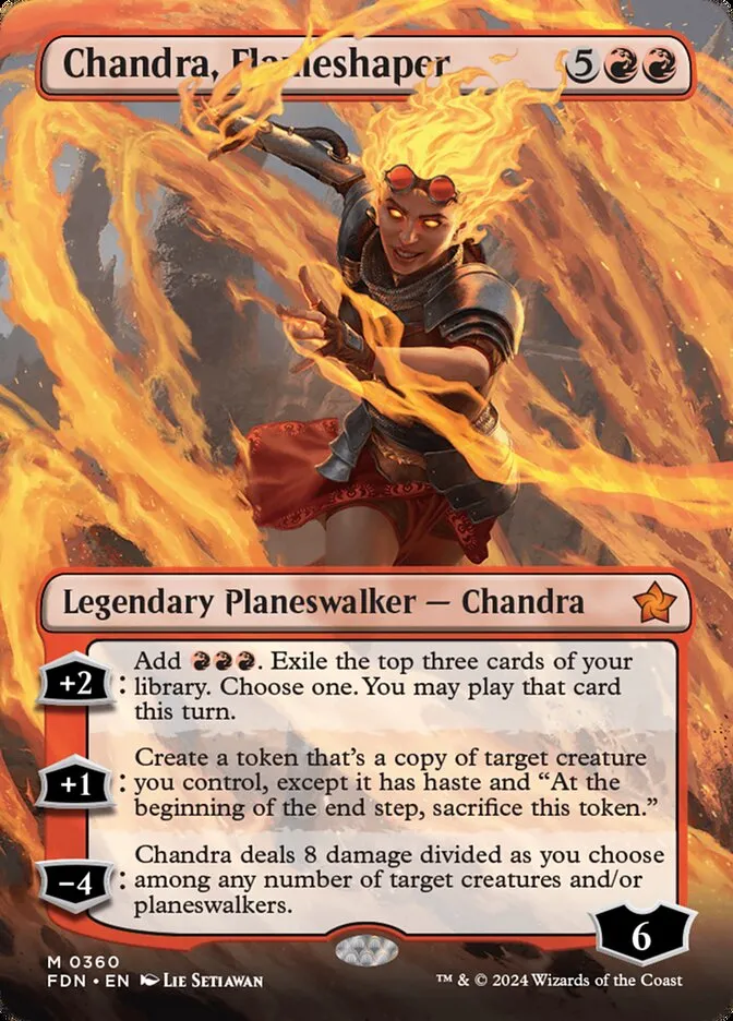 2024 Foundations Chandra, Flameshaper mythic #360 mythic card image