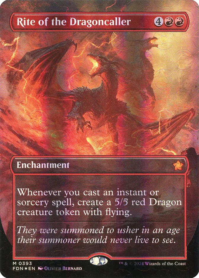 2024 Foundations Rite of the Dragoncaller #393 mythic card image