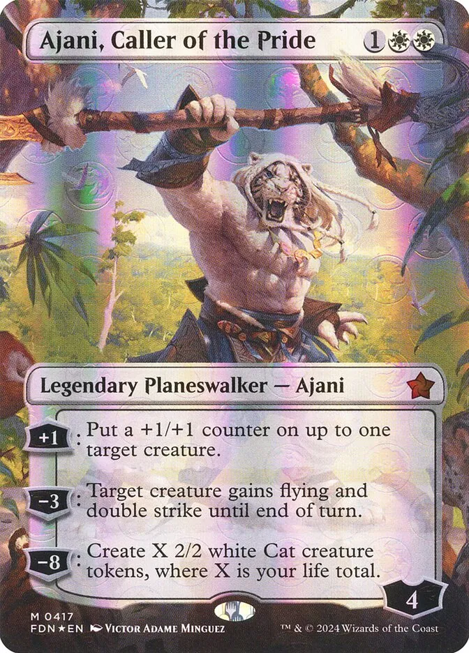 2024 Foundations Ajani, Caller of the Pride #417 mythic card image