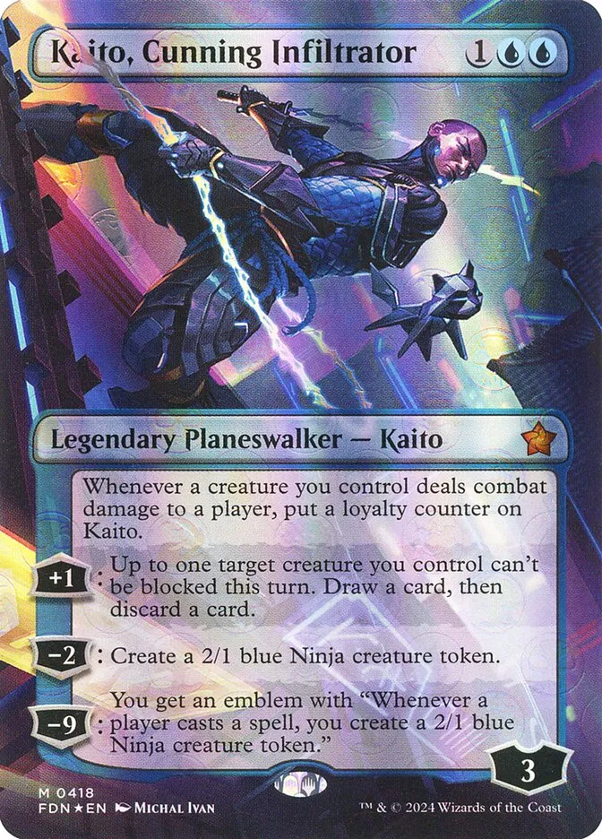 2024 Foundations Kaito, Cunning Infiltrator #418 mythic card image