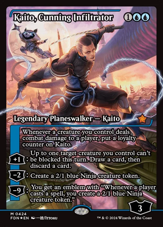 2024 Foundations Kaito, Cunning Infiltrator #424 mythic card image