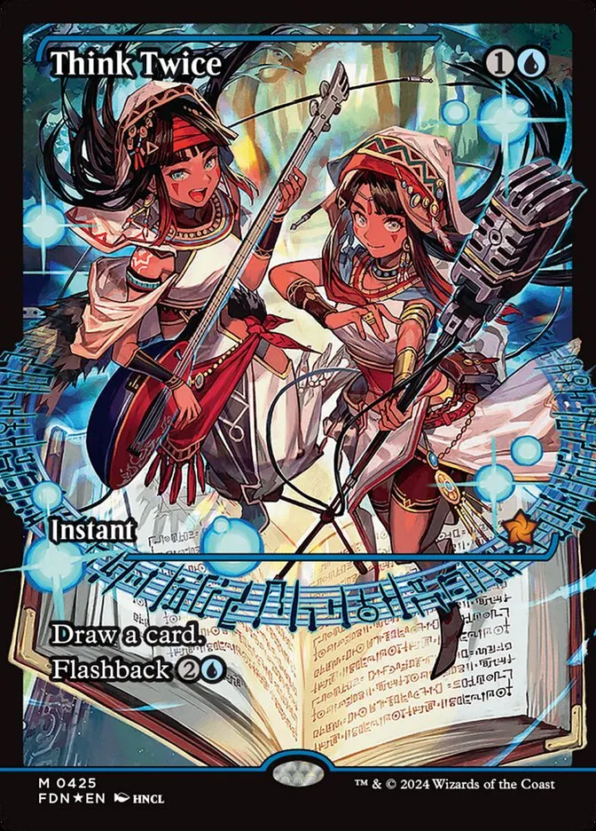 2024 Foundations Think Twice mythic #425 mythic card image
