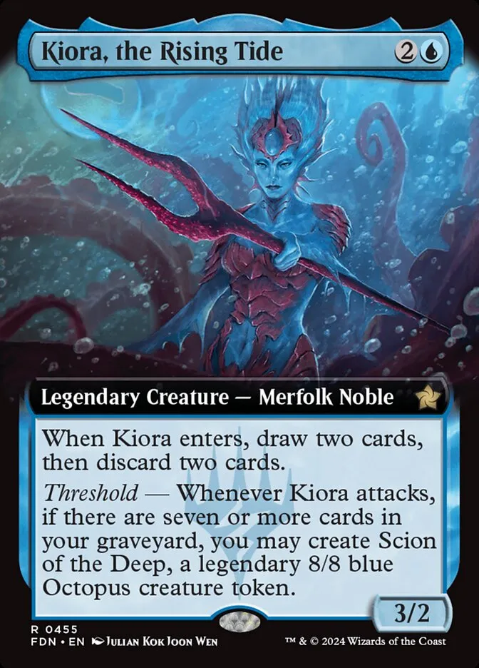 2024 Foundations Kiora, the Rising Tide #455 rare card image
