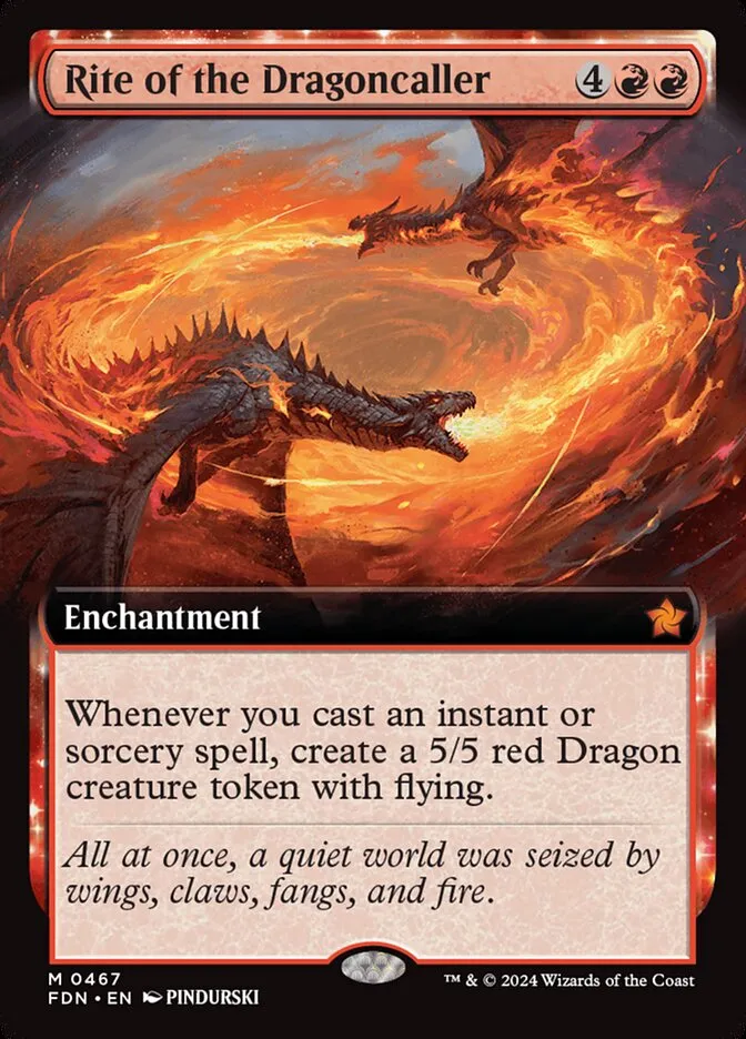 2024 Foundations Rite of the Dragoncaller #467 mythic card image