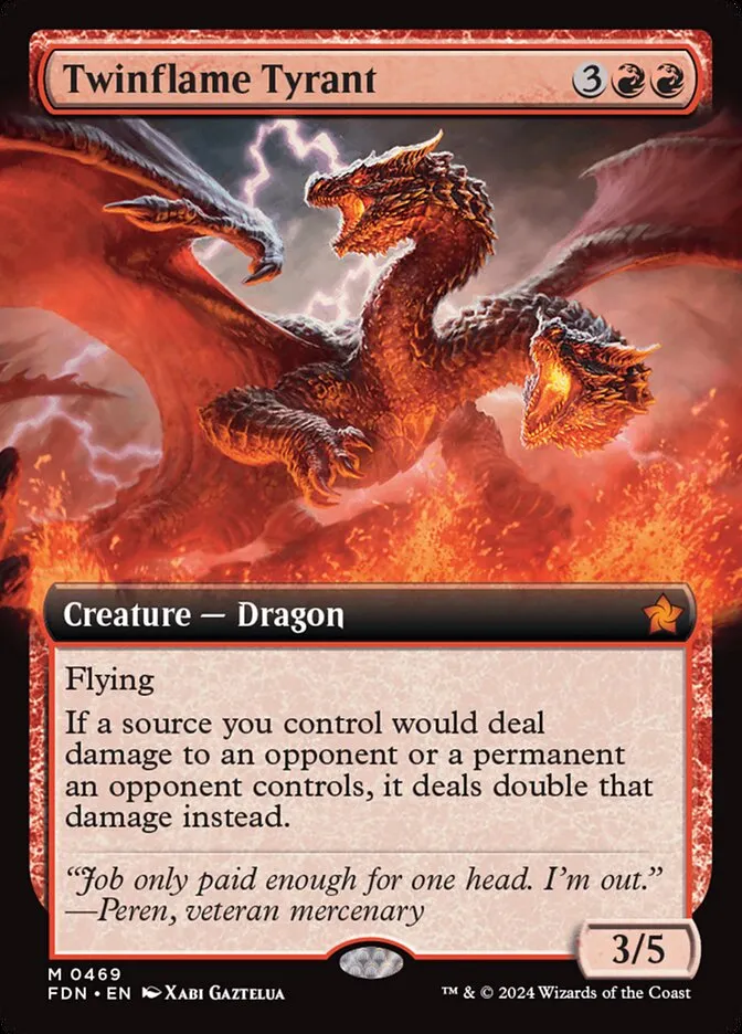 2024 Foundations Twinflame Tyrant mythic #469 mythic card image