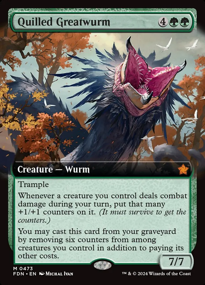 2024 Foundations Quilled Greatwurm #473 mythic card image