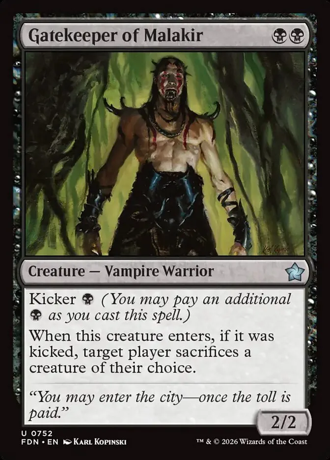 2024 Foundations Gatekeeper of Malakir #752 uncommon card image